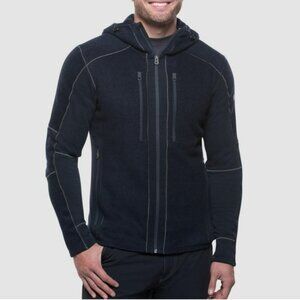 KUHL Born in the Mountains Interceptor Fleece Hoodie Black Full Zip Size Large